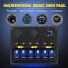 imageNilight  90115C 3 Gang Rocker Switch Panel Waterproof PreWired Aluminum Switch Panel with Dual USB Charger Socket amp Cigarette Lighter Socket 12V 24VDC ON Off Switch Panel for Cars Rvs TrucksBlue