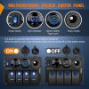 imageNilight  90115C 3 Gang Rocker Switch Panel Waterproof PreWired Aluminum Switch Panel with Dual USB Charger Socket amp Cigarette Lighter Socket 12V 24VDC ON Off Switch Panel for Cars Rvs TrucksPower Control Blue