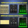 imageNilight  90115C 3 Gang Rocker Switch Panel Waterproof PreWired Aluminum Switch Panel with Dual USB Charger Socket amp Cigarette Lighter Socket 12V 24VDC ON Off Switch Panel for Cars Rvs TrucksGreen