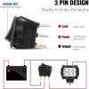 imageNilight 12PCS Round Rocker Switches 12V 24V 20A Red LED Toggle swtiches SPST 3 Pin 2 Position for Car Truck Vehicle Boat Marine Rocker On Off Control12PCS Switch Amber