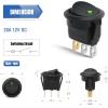 imageNilight 12PCS Round Rocker Switches 12V 24V 20A Red LED Toggle swtiches SPST 3 Pin 2 Position for Car Truck Vehicle Boat Marine Rocker On Off Control12PCS Switch Green
