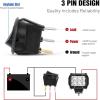 imageNilight 12PCS Round Rocker Switches 12V 24V 20A Red LED Toggle swtiches SPST 3 Pin 2 Position for Car Truck Vehicle Boat Marine Rocker On Off Control12PCS Switch White
