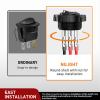 imageNilight 12PCS Round Rocker Switches 12V 24V 20A Red LED Toggle swtiches SPST 3 Pin 2 Position for Car Truck Vehicle Boat Marine Rocker On Off ControlRed LED Switch  Switch Holder