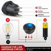 imageNilight 12PCS Round Rocker Switches 12V 24V 20A Red LED Toggle swtiches SPST 3 Pin 2 Position for Car Truck Vehicle Boat Marine Rocker On Off ControlWaterproof Switch  Switch Holder