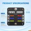 imageNilight 12V24V Camping Electrical System Centre Battery Power Control Box Fuse Block Switches Cigar Socket Voltmeter USB Charger Anderson Connector Ideal for RV Car Canopy Caravan Camper Trailer Van6Way Fuse Block