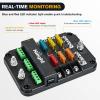 imageNilight 12V24V Camping Electrical System Centre Battery Power Control Box Fuse Block Switches Cigar Socket Voltmeter USB Charger Anderson Connector Ideal for RV Car Canopy Caravan Camper Trailer Van6Way Fuse Block wRelay