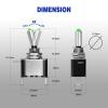 imageNilight 3PCS White LED Toggle Switches 12V 20A 3 Pin 2 Position ON Off SPST Heavy Duty Rocker Switch for Auto Car Marine RV Vehicles Truck Boat Dash3PCS LED Switch Green