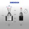 imageNilight 3PCS White LED Toggle Switches 12V 20A 3 Pin 2 Position ON Off SPST Heavy Duty Rocker Switch for Auto Car Marine RV Vehicles Truck Boat Dash3PCS LED Switch Red