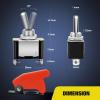 imageNilight 3PCS White LED Toggle Switches 12V 20A 3 Pin 2 Position ON Off SPST Heavy Duty Rocker Switch for Auto Car Marine RV Vehicles Truck Boat Dash5PCS Switch wRed Cover