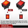 imageNilight 5Pcs Waterproof Round Rocker Toggle Yellow LED Switch 12V 20A 3 Pin ON Off SPST for Car Truck Boat Marine Automotive RV with Locked Terminal Wires3PCS Rocker Switches Red LED