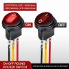 imageNilight 5Pcs Waterproof Round Rocker Toggle Yellow LED Switch 12V 20A 3 Pin ON Off SPST for Car Truck Boat Marine Automotive RV with Locked Terminal Wires5Pcs Red