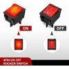 imageNilight 5Pcs Waterproof Round Rocker Toggle Yellow LED Switch 12V 20A 3 Pin ON Off SPST for Car Truck Boat Marine Automotive RV with Locked Terminal Wires5PCS Rocker Switches Red LED
