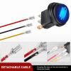 imageNilight 5Pcs Waterproof Round Rocker Toggle Yellow LED Switch 12V 20A 3 Pin ON Off SPST for Car Truck Boat Marine Automotive RV with Locked Terminal Wires5Pcs Blue