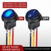 imageNilight 5Pcs Waterproof Round Rocker Toggle Yellow LED Switch 12V 20A 3 Pin ON Off SPST for Car Truck Boat Marine Automotive RV with Locked Terminal Wires5Pcs Blue