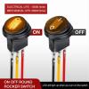 imageNilight 5Pcs Waterproof Round Rocker Toggle Yellow LED Switch 12V 20A 3 Pin ON Off SPST for Car Truck Boat Marine Automotive RV with Locked Terminal Wires5Pcs Yellow