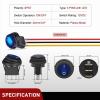 imageNilight 5Pcs Waterproof Round Rocker Toggle Yellow LED Switch 12V 20A 3 Pin ON Off SPST for Car Truck Boat Marine Automotive RV with Locked Terminal Wires5Pcs Blue
