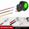 imageNilight 5Pcs Waterproof Round Rocker Toggle Yellow LED Switch 12V 20A 3 Pin ON Off SPST for Car Truck Boat Marine Automotive RV with Locked Terminal Wires5Pcs Green