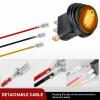 imageNilight 5Pcs Waterproof Round Rocker Toggle Yellow LED Switch 12V 20A 3 Pin ON Off SPST for Car Truck Boat Marine Automotive RV with Locked Terminal Wires5Pcs Yellow