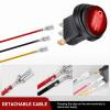 imageNilight 5Pcs Waterproof Round Rocker Toggle Yellow LED Switch 12V 20A 3 Pin ON Off SPST for Car Truck Boat Marine Automotive RV with Locked Terminal Wires5Pcs Red