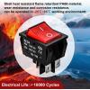 imageNilight 5Pcs Waterproof Round Rocker Toggle Yellow LED Switch 12V 20A 3 Pin ON Off SPST for Car Truck Boat Marine Automotive RV with Locked Terminal Wires3PCS Rocker Switches Red LED