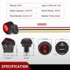 imageNilight 5Pcs Waterproof Round Rocker Toggle Yellow LED Switch 12V 20A 3 Pin ON Off SPST for Car Truck Boat Marine Automotive RV with Locked Terminal Wires5Pcs Red