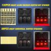 imageNilight 6 Gang Rocker Switch Panel Waterproof PreWired Aluminum Power Control Marine Panels with PD Type C and USB Cigarette Lighter Socket Voltmeter 12V 24V ON Off Switches for Car Trucks Boats RVsRed