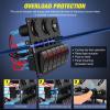 imageNilight 6 Gang Rocker Switch Panel Waterproof PreWired Aluminum Power Control Marine Panels with PD Type C and USB Cigarette Lighter Socket Voltmeter 12V 24V ON Off Switches for Car Trucks Boats RVsRed