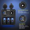 imageNilight 6 Gang Rocker Switch Panel Waterproof PreWired Aluminum Power Control Marine Panels with PD Type C and USB Cigarette Lighter Socket Voltmeter 12V 24V ON Off Switches for Car Trucks Boats RVsBlue