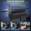 imageNilight 6 Gang Rocker Switch Panel Waterproof PreWired Aluminum Power Control Marine Panels with PD Type C and USB Cigarette Lighter Socket Voltmeter 12V 24V ON Off Switches for Car Trucks Boats RVsBlue