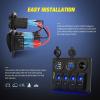 imageNilight 8 Gang Rocker Switch Panel Waterproof PreWired Marine with Resettable Circuit Breaker LED Backlight 5A 10A 15A Breakers 12V 24V ON Off 3 PIN Toggle Switches for Car Truck Boat RVBlue