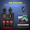 imageNilight 8 Gang Rocker Switch Panel Waterproof PreWired Marine with Resettable Circuit Breaker LED Backlight 5A 10A 15A Breakers 12V 24V ON Off 3 PIN Toggle Switches for Car Truck Boat RVRed
