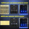 imageNilight 8 Gang Rocker Switch Panel Waterproof PreWired Marine with Resettable Circuit Breaker LED Backlight 5A 10A 15A Breakers 12V 24V ON Off 3 PIN Toggle Switches for Car Truck Boat RVBlue