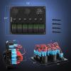 imageNilight 8 Gang Rocker Switch Panel Waterproof PreWired Marine with Resettable Circuit Breaker LED Backlight 5A 10A 15A Breakers 12V 24V ON Off 3 PIN Toggle Switches for Car Truck Boat RVGreen