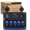 imageNilight 8 Gang Rocker Switch Panel Waterproof PreWired Marine with Resettable Circuit Breaker LED Backlight 5A 10A 15A Breakers 12V 24V ON Off 3 PIN Toggle Switches for Car Truck Boat RVBlue