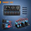 imageNilight 8 Gang Rocker Switch Panel Waterproof PreWired Marine with Resettable Circuit Breaker LED Backlight 5A 10A 15A Breakers 12V 24V ON Off 3 PIN Toggle Switches for Car Truck Boat RVPower Control Blue
