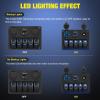 imageNilight 8 Gang Rocker Switch Panel Waterproof PreWired Marine with Resettable Circuit Breaker LED Backlight 5A 10A 15A Breakers 12V 24V ON Off 3 PIN Toggle Switches for Car Truck Boat RVBlue
