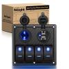 imageNilight 8 Gang Rocker Switch Panel Waterproof PreWired Marine with Resettable Circuit Breaker LED Backlight 5A 10A 15A Breakers 12V 24V ON Off 3 PIN Toggle Switches for Car Truck Boat RVBlue