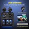 imageNilight 8 Gang Rocker Switch Panel Waterproof PreWired Marine with Resettable Circuit Breaker LED Backlight 5A 10A 15A Breakers 12V 24V ON Off 3 PIN Toggle Switches for Car Truck Boat RVBlue