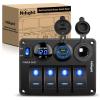 imageNilight 8 Gang Rocker Switch Panel Waterproof PreWired Marine with Resettable Circuit Breaker LED Backlight 5A 10A 15A Breakers 12V 24V ON Off 3 PIN Toggle Switches for Car Truck Boat RVPower Control Blue