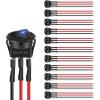 imageNilight 12PCS Round Rocker Switches 12V 24V 20A Red LED Toggle swtiches SPST 3 Pin 2 Position for Car Truck Vehicle Boat Marine Rocker On Off Control12PCS Switch  Wires