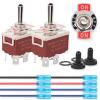 imageNilight 3PCS White LED Toggle Switches 12V 20A 3 Pin 2 Position ON Off SPST Heavy Duty Rocker Switch for Auto Car Marine RV Vehicles Truck Boat Dash2PCS Momentary onoffOn