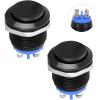 imageNilight 5Pcs Waterproof Round Rocker Toggle Yellow LED Switch 12V 20A 3 Pin ON Off SPST for Car Truck Boat Marine Automotive RV with Locked Terminal Wires19mm Momentary Switch