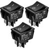 imageNilight 5Pcs Waterproof Round Rocker Toggle Yellow LED Switch 12V 20A 3 Pin ON Off SPST for Car Truck Boat Marine Automotive RV with Locked Terminal Wires3PCS Rocker Switches