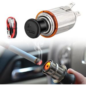 imageNilight 12V Cigarette Lighter Car Replacement Socket with Terminals Wires Builtin Fuse auto Cigarette Lighter Adapter Push Button car Accessory Replacement Plug for Car Truck RV ATV UTV Marine Boat1 Pack