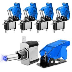 imageNilight 3PCS White LED Toggle Switches 12V 20A 3 Pin 2 Position ON Off SPST Heavy Duty Rocker Switch for Auto Car Marine RV Vehicles Truck Boat Dash5PCS Led Switch Blue