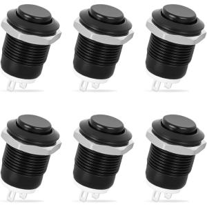imageNilight 5Pcs Waterproof Round Rocker Toggle Yellow LED Switch 12V 20A 3 Pin ON Off SPST for Car Truck Boat Marine Automotive RV with Locked Terminal Wires6PCS 12mm Momentary Switch