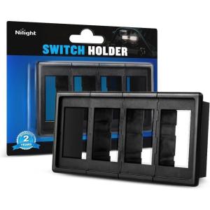 imageNilight 90011D Rocker Switch Holder Panel Switch Holder housing Kit ABS Plastic Black Automotive Mount Toggle Switch housing Pack of 4 2 Years Warranty 4PCS Switch Panel4PCS Switch Panel