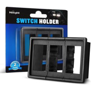 imageNilight 90011D Rocker Switch Holder Panel Switch Holder housing Kit ABS Plastic Black Automotive Mount Toggle Switch housing Pack of 4 2 Years Warranty 4PCS Switch Panel3PCS Switch Panel