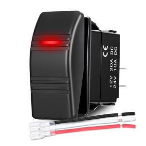 imageNilight Marine Rocker Switch Toggle Switch 2 Pin On Off SPST Switches 20A12V 10A24V Waterproof Switch with Jumper Wires Set for Cars Trucks Boats ATVs UTVs RVsRed