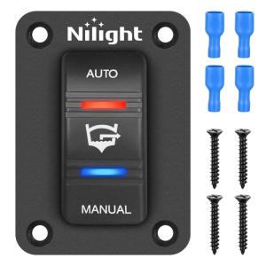 imageNilight Marine Rocker Switch Toggle Switch 2 Pin On Off SPST Switches 20A12V 10A24V Waterproof Switch with Jumper Wires Set for Cars Trucks Boats ATVs UTVs RVsAuto Manual Rocker Switch